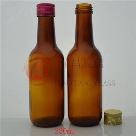 荣昌供应避光玻璃瓶 样品玻璃瓶 250毫升口服液瓶 糖浆瓶 酵素瓶