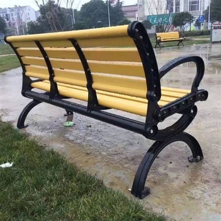双人塑木公园椅定制成品 道路休闲长条板凳加工生产