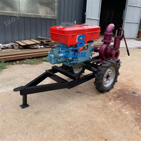 排讯防涝柴油污水泵6寸推车排积水抽水泵便携式汽油3/4寸自吸水泵