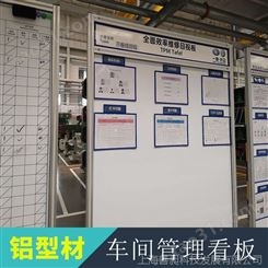 上海工厂班组看板车间可拆卸看板架子铝合金型材展架磁性白板定做