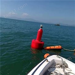 天蔚科技湖面禁航塑料组合式圆柱体直径800*1400警戒聚乙烯材质航标