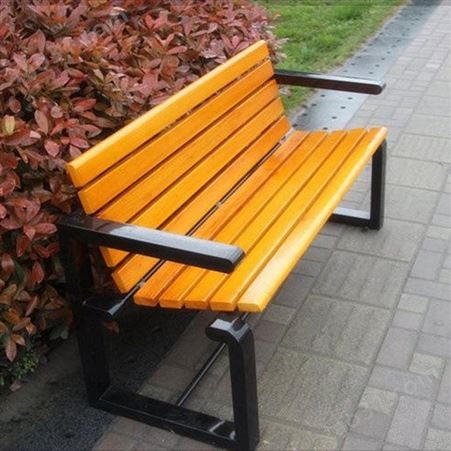 城市休闲座椅 公园椅长条凳 室外木椅 公园小区塑木平椅子