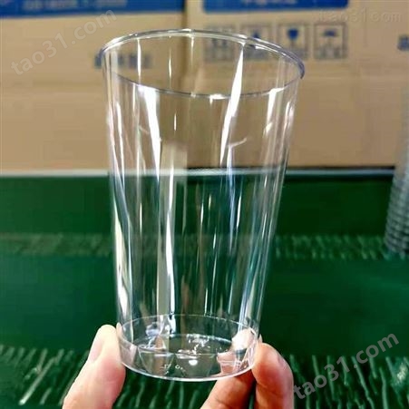 300ml加厚水晶航空杯 高透明300毫升泡茶硬航空杯 壁厚约1毫米 可印刷PS饮料杯重15克/个
