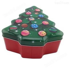 马口铁圣诞树包装铁罐 金属彩印异形包装罐 圣诞节礼品金属罐