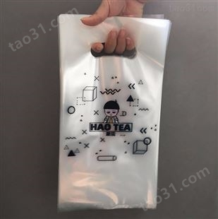 厂家批发-PE长方形奶茶袋-手挽袋