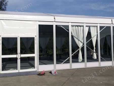 可拆卸铝合金活动篷房 售楼处篷房 玻璃墙体篷房价格