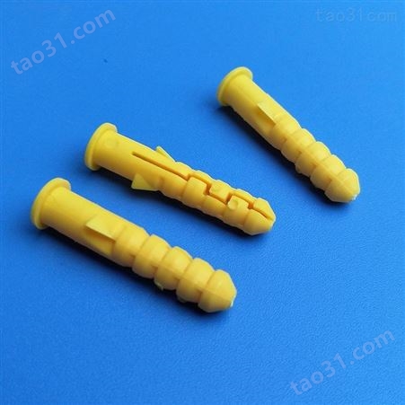 龙三厂家供应塑料胶栓 小黄鱼膨胀管 6*30膨胀胶粒黄色壁虎
